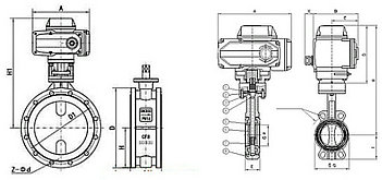 電動(dòng)襯膠蝶閥結(jié)構(gòu)圖