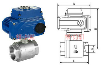 電動(dòng)螺紋球閥結(jié)構(gòu)圖